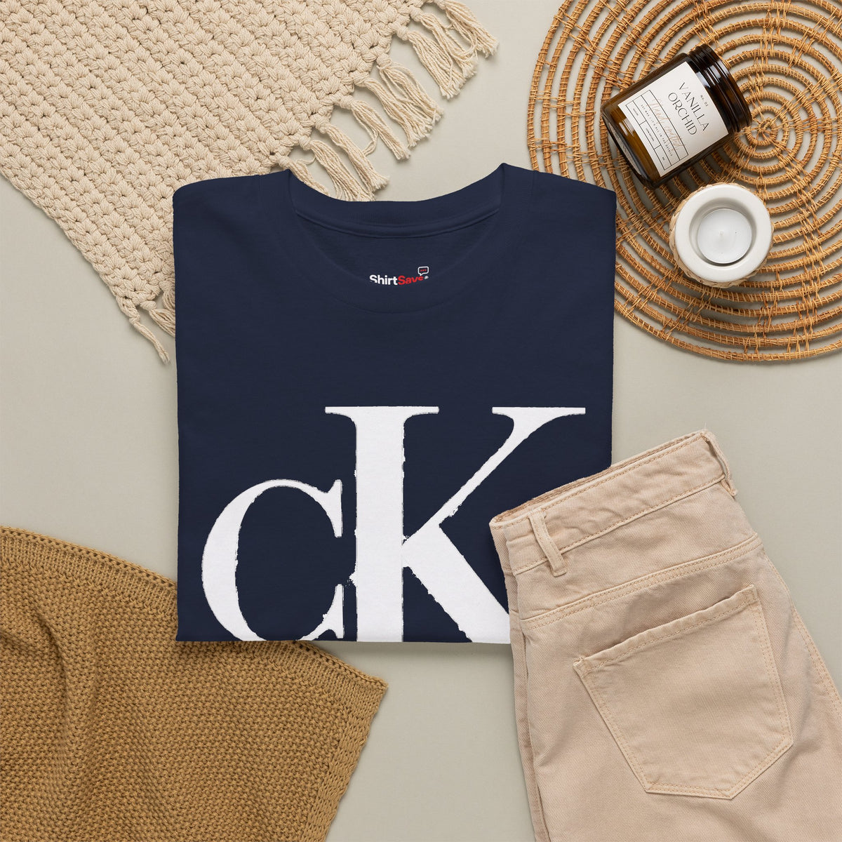 Charlie Kirk Shirt Bold White "cK" Monogram Graphic Tee in Black