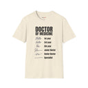 Doctor of Medicine Handwriting Evolution Shirt Funny Medical Career Tee