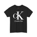 Charlie Kirk Shirt Bold White "cK" Monogram Graphic Tee in Black
