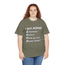 Funny ADHD Shirt "I Got ADHD" Acronym Joke Tee in Navy