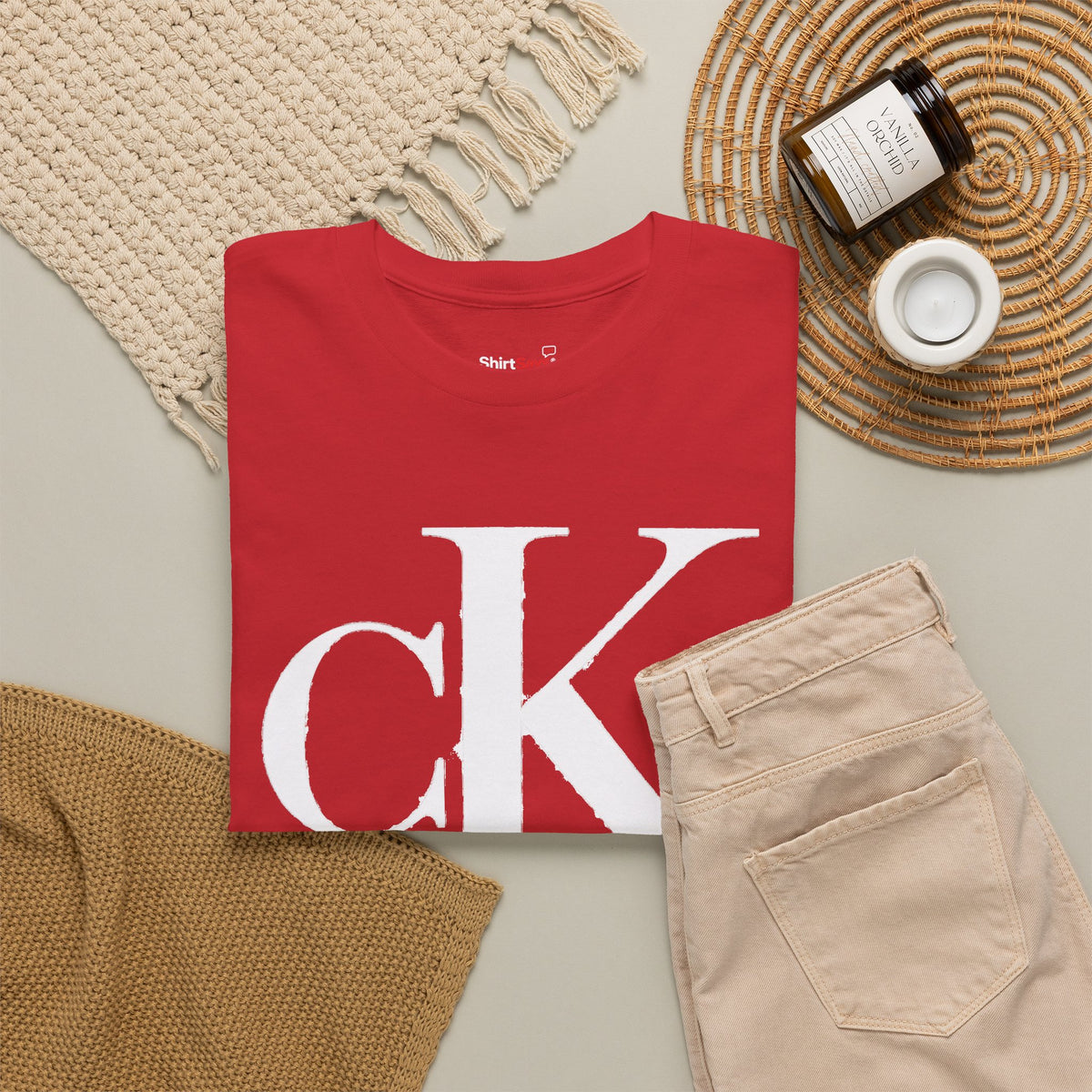 Charlie Kirk Shirt Bold White "cK" Monogram Graphic Tee in Black