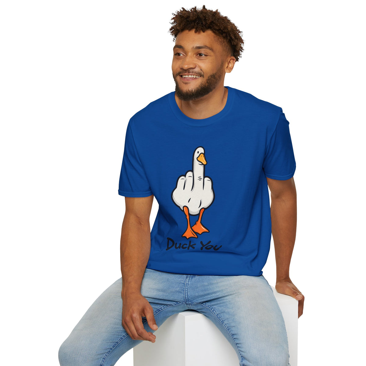 Duck You Shirt Funny Cartoon Duck Middle Finger Novelty Tee