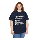 Funny ADHD Shirt "I Got ADHD" Acronym Joke Tee in Navy