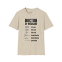 Doctor of Medicine Handwriting Evolution Shirt Funny Medical Career Tee
