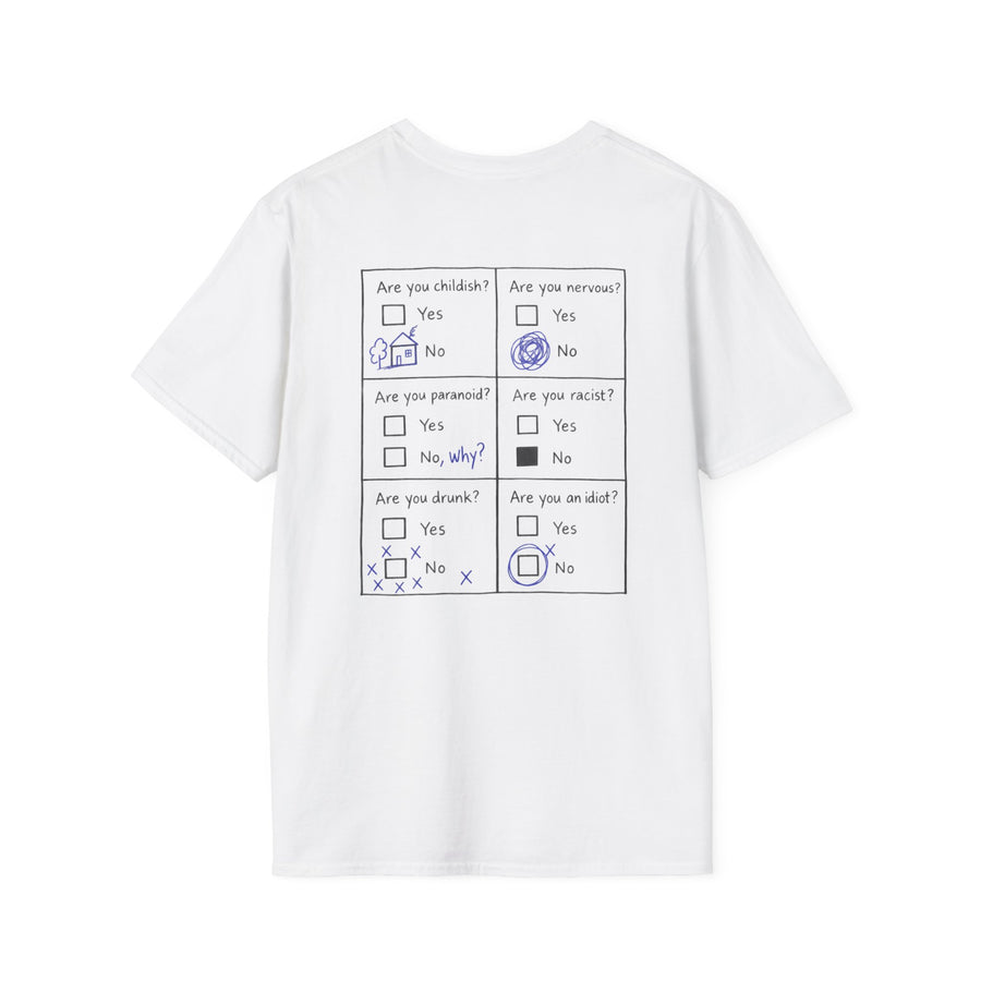 Funny Sarcastic Checklist Shirt “Are You an Idiot?” Self-Aware Graphic Tee