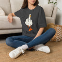 Duck You Shirt Funny Cartoon Duck Middle Finger Novelty Tee