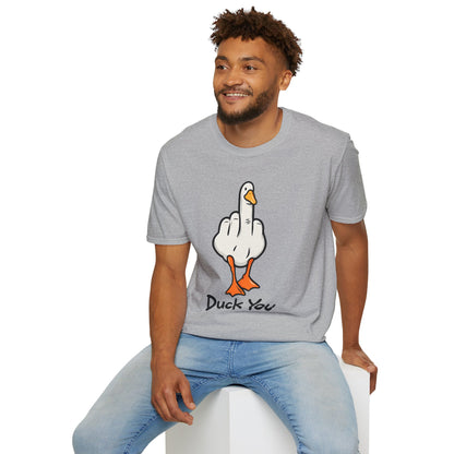 Duck You Shirt Funny Cartoon Duck Middle Finger Novelty Tee