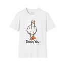 Duck You Shirt Funny Cartoon Duck Middle Finger Novelty Tee