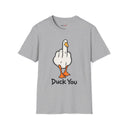 Duck You Shirt Funny Cartoon Duck Middle Finger Novelty Tee