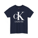 Charlie Kirk Shirt Bold White "cK" Monogram Graphic Tee in Black