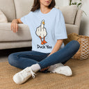 Duck You Shirt Funny Cartoon Duck Middle Finger Novelty Tee