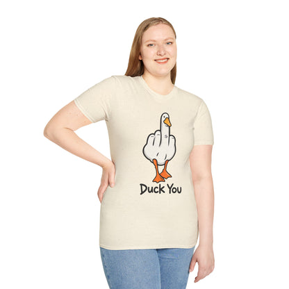 Duck You Shirt Funny Cartoon Duck Middle Finger Novelty Tee