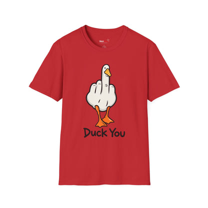 Duck You Shirt Funny Cartoon Duck Middle Finger Novelty Tee