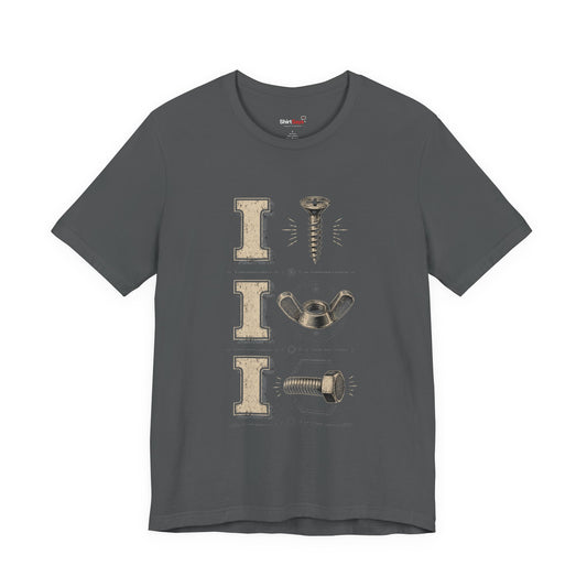 Funny Hardware T-Shirt  DIY Mechanic Screw & Bolt Graphic Tee