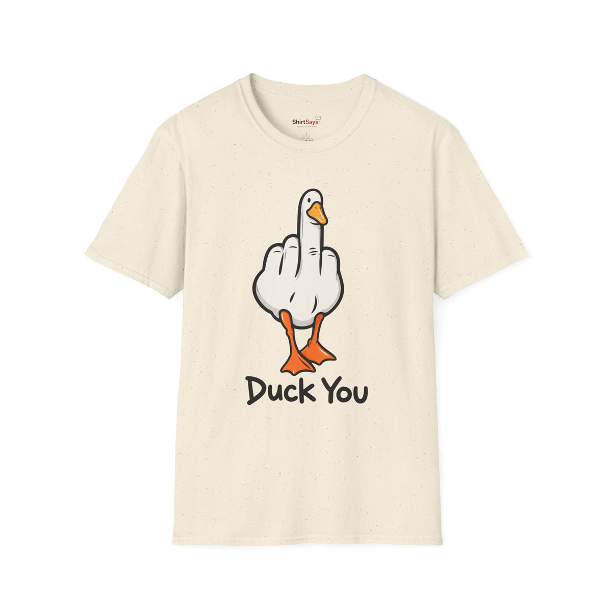 Duck You Shirt Funny Cartoon Duck Middle Finger Novelty Tee