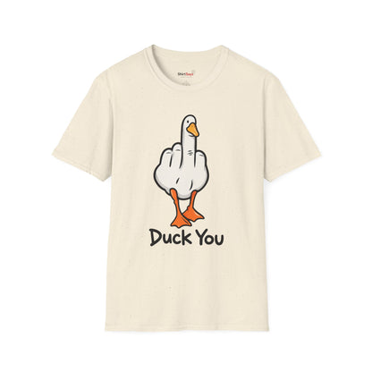 Duck You Shirt Funny Cartoon Duck Middle Finger Novelty Tee