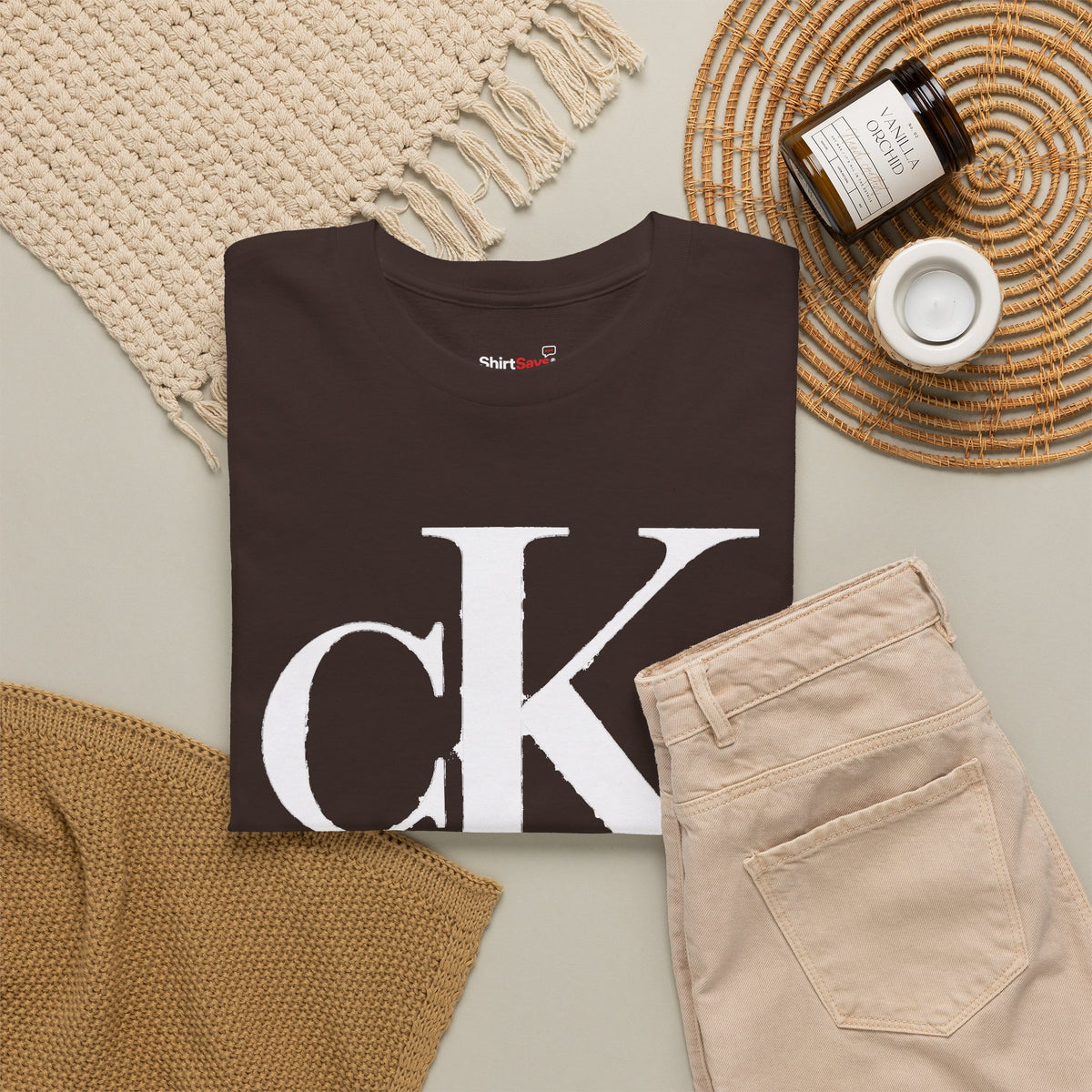 Charlie Kirk Shirt Bold White "cK" Monogram Graphic Tee in Black