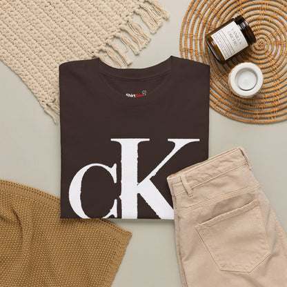 Charlie Kirk Shirt Bold White "cK" Monogram Graphic Tee in Black