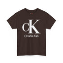 Charlie Kirk Shirt Bold White "cK" Monogram Graphic Tee in Black