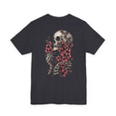 Skull and Roses Chest Print T-Shirt | Dark Floral Graphic Tee