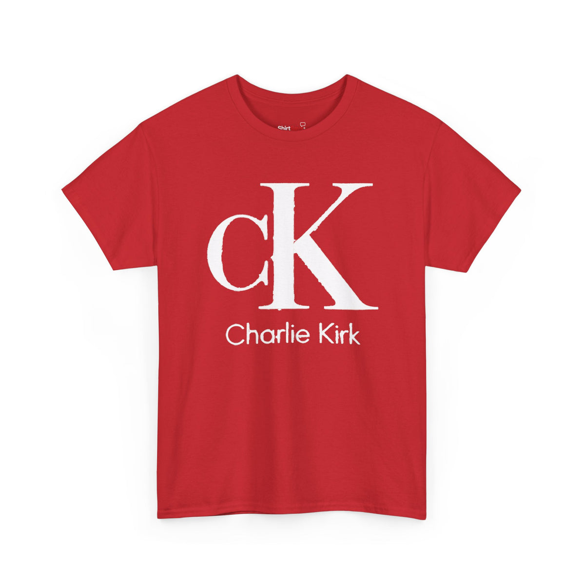 Charlie Kirk Shirt Bold White "cK" Monogram Graphic Tee in Black