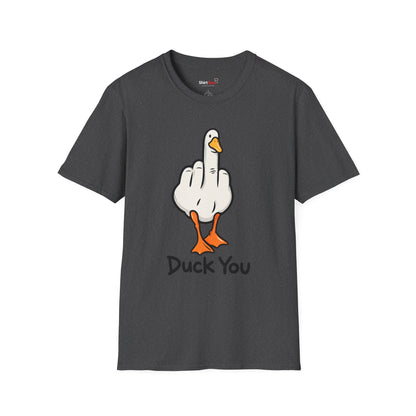 Duck You Shirt Funny Cartoon Duck Middle Finger Novelty Tee