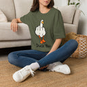Duck You Shirt Funny Cartoon Duck Middle Finger Novelty Tee