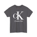 Charlie Kirk Shirt Bold White "cK" Monogram Graphic Tee in Black