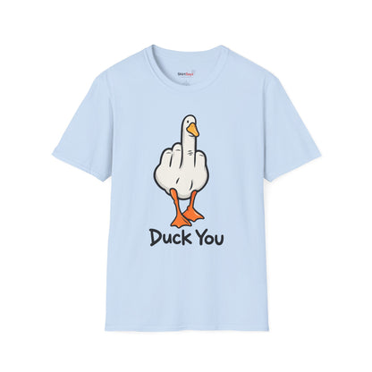 Duck You Shirt Funny Cartoon Duck Middle Finger Novelty Tee