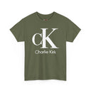 Charlie Kirk Shirt Bold White "cK" Monogram Graphic Tee in Black