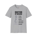 Doctor of Medicine Handwriting Evolution Shirt Funny Medical Career Tee