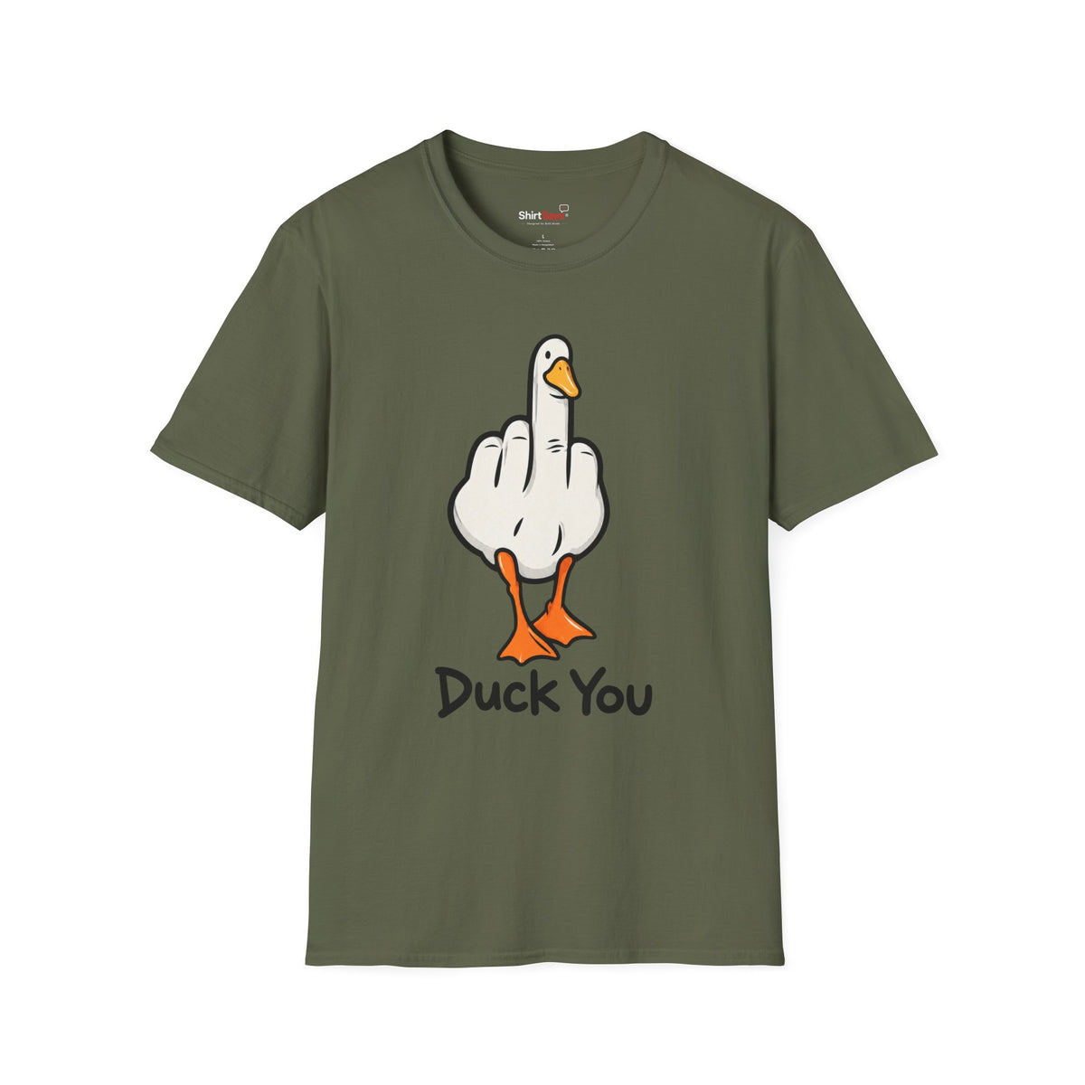 Duck You Shirt Funny Cartoon Duck Middle Finger Novelty Tee
