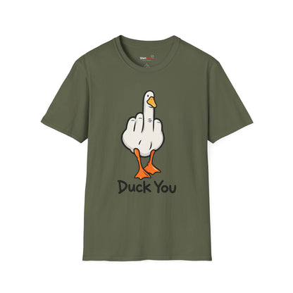 Duck You Shirt Funny Cartoon Duck Middle Finger Novelty Tee
