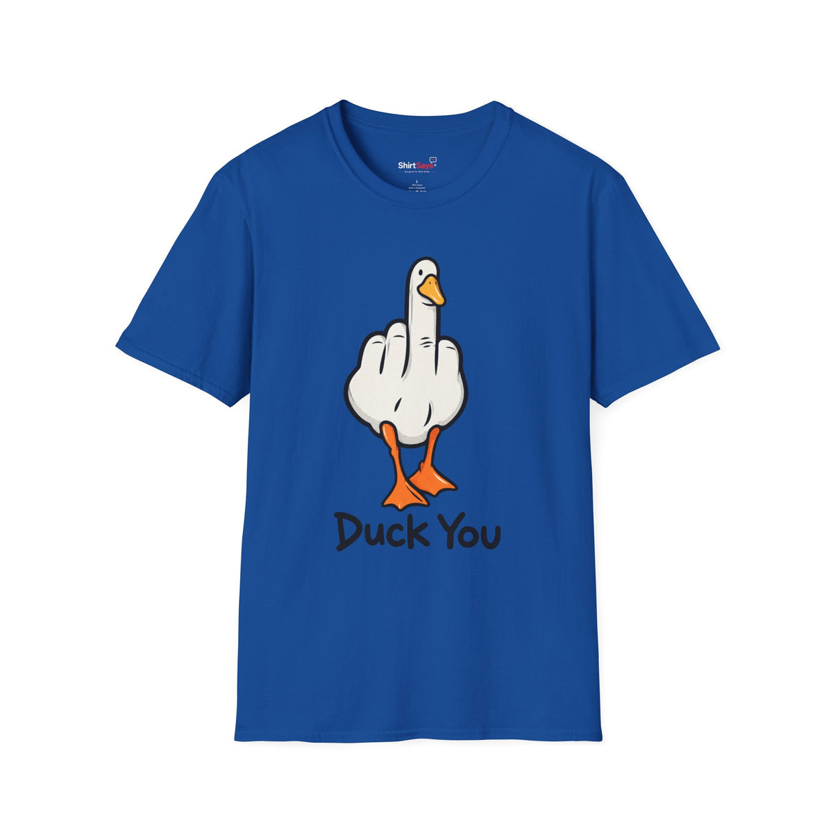 Duck You Shirt Funny Cartoon Duck Middle Finger Novelty Tee