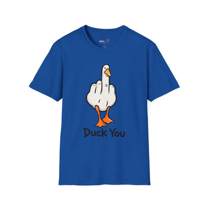 Duck You Shirt Funny Cartoon Duck Middle Finger Novelty Tee